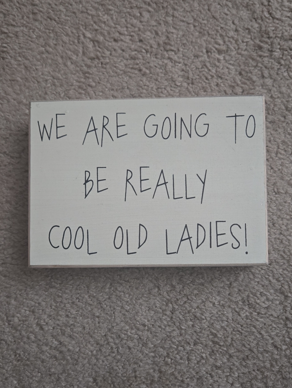 “We Are Going To Be Really Cool Old Ladies” Decorative Sign - White